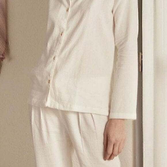 Cotton Breezy Pajamas Set, Off White Color - Picture 2 of 12